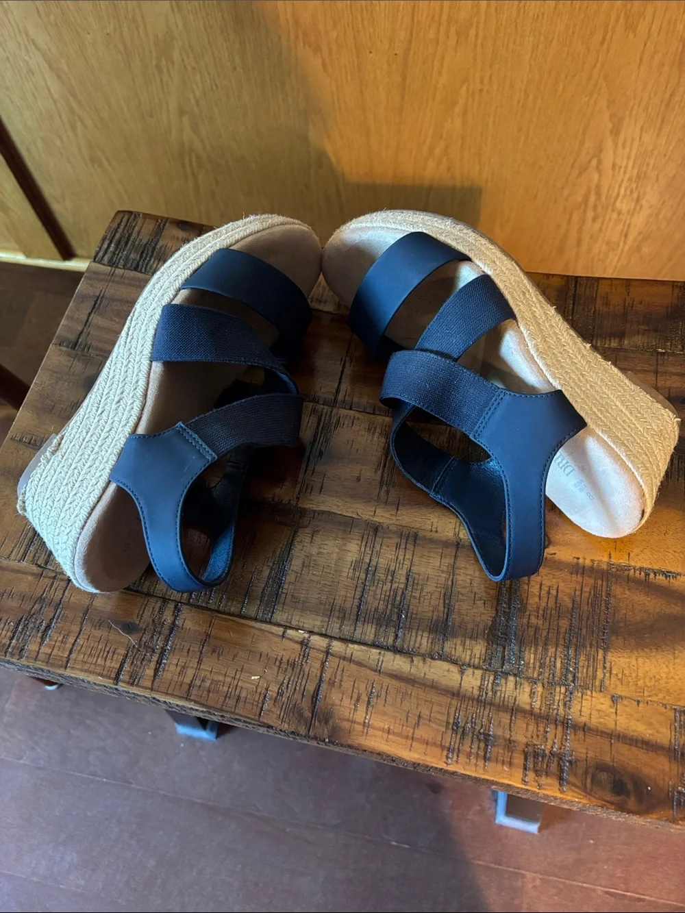 Dream Pairs, navy wedge sandal, 8
